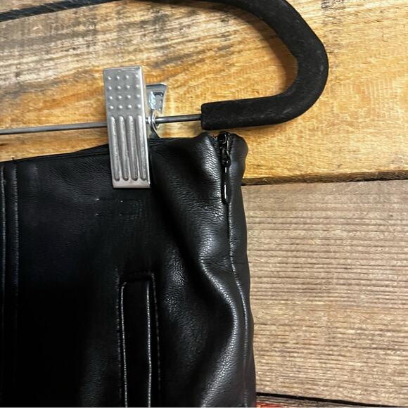 Stradivarius Black Faux Leather Pants With Slits At Hem Size 6 - Picture 7 of 14